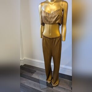 DISSH Simone Chartreuse Satin Bias Pant
